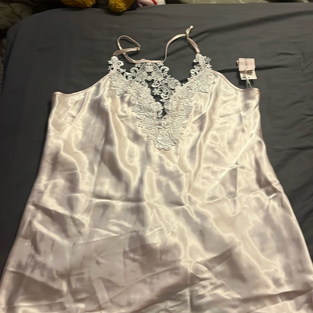 Silk Pink Bridal Lingerie Set - Night Gown & Robe